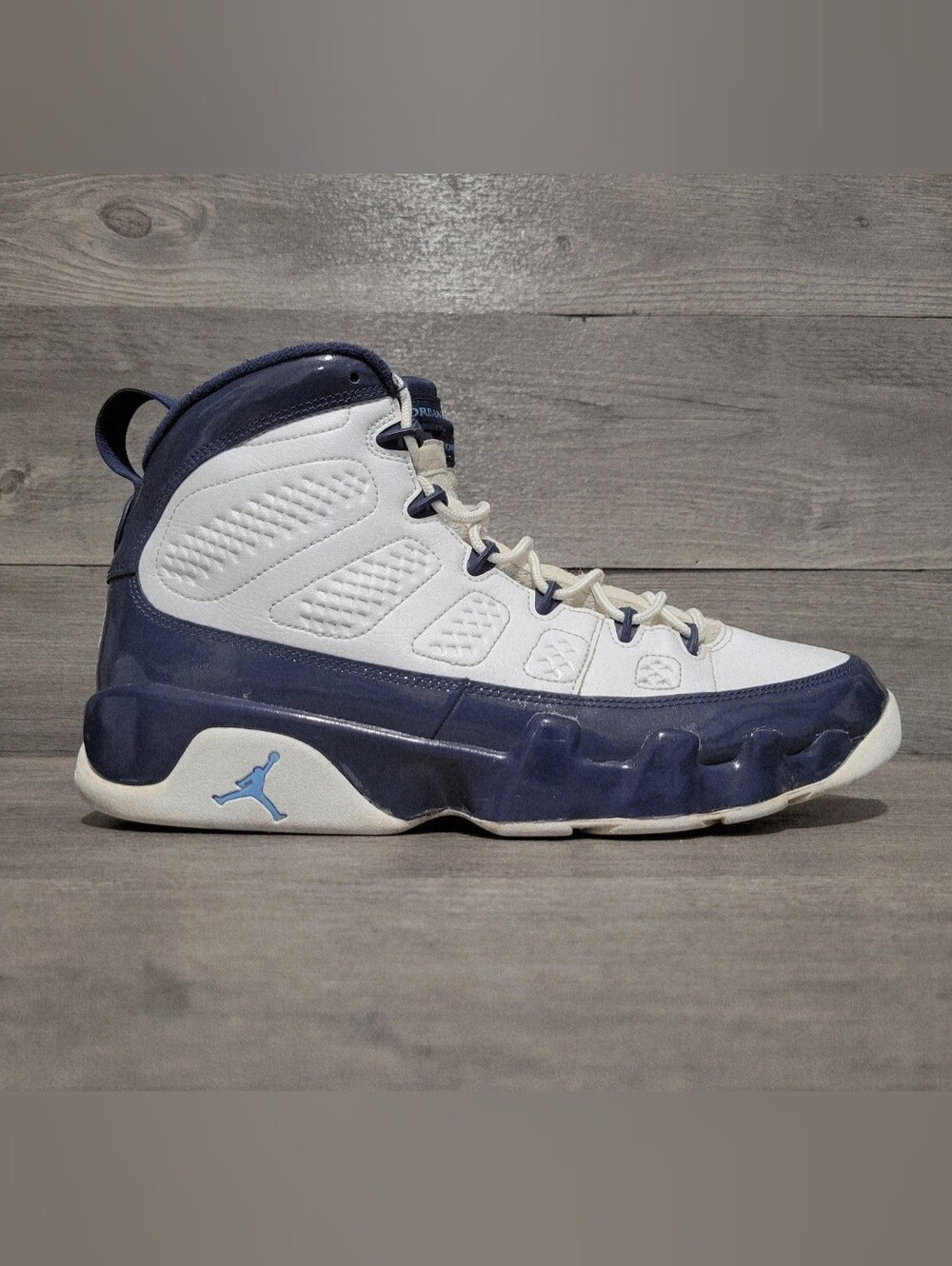 Air Jordan 9 Retro Mens Sz 10 Midnight Navy University Blue Unc 302370-145